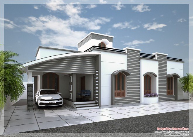 Modern Single Floor Home Design In Kerala 1350 Sqft Home