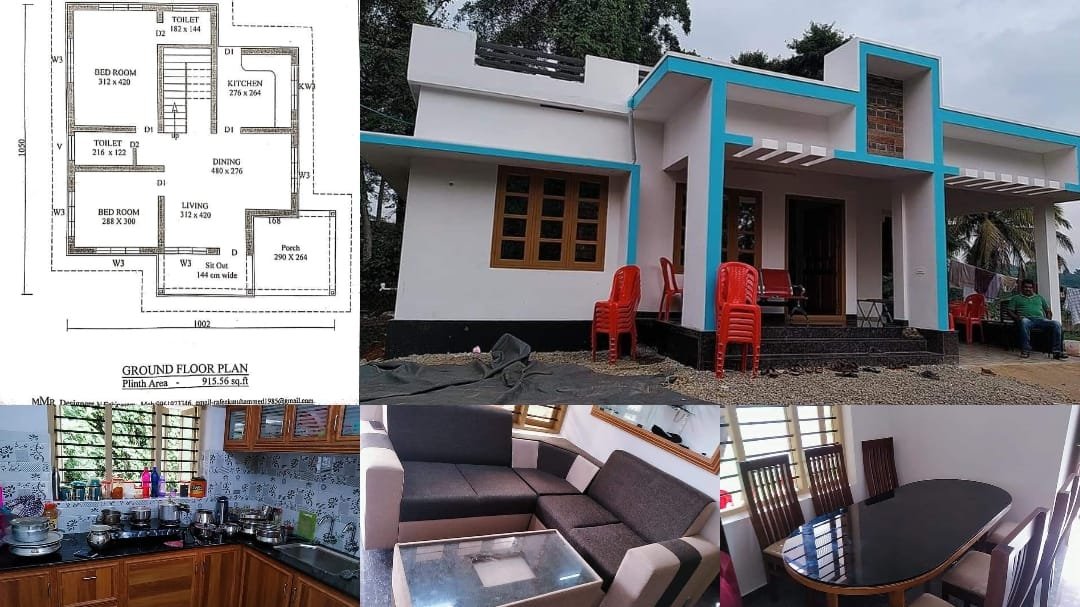 1000 Square Feet 2 Bedroom Low Budget Simple House And Plan Home