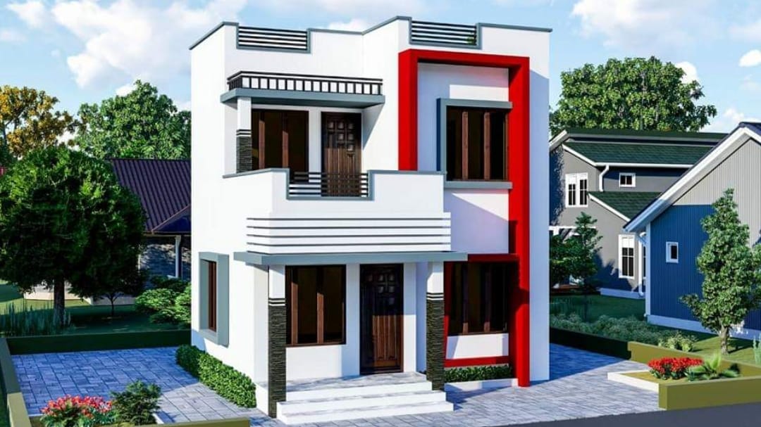 950 Square Feet 3 Bedroom Modern Low Cost Two Floor House ...