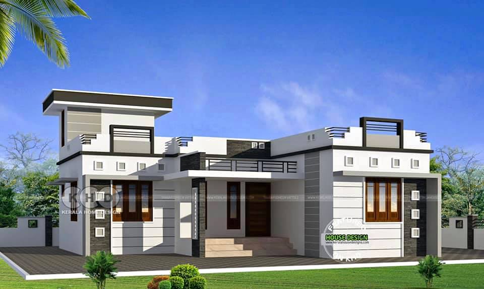 1000 Sq Ft 3BHK Modern Single Floor House and Plan