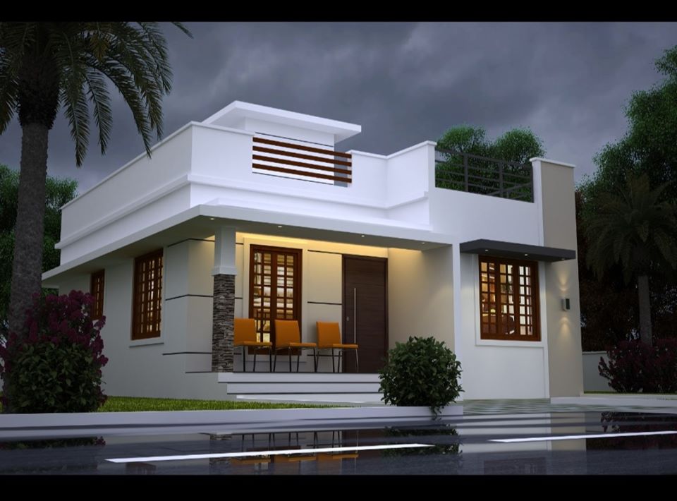 850 Sq Ft 2BHK Contemporary Style Single-Storey House Design - Home