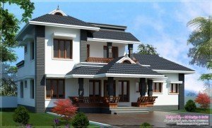 KERALA HOME DESIGN SLOPING ROOF AT 2000 SQ.FT