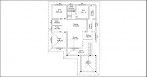 The three-bedroom house in plan
