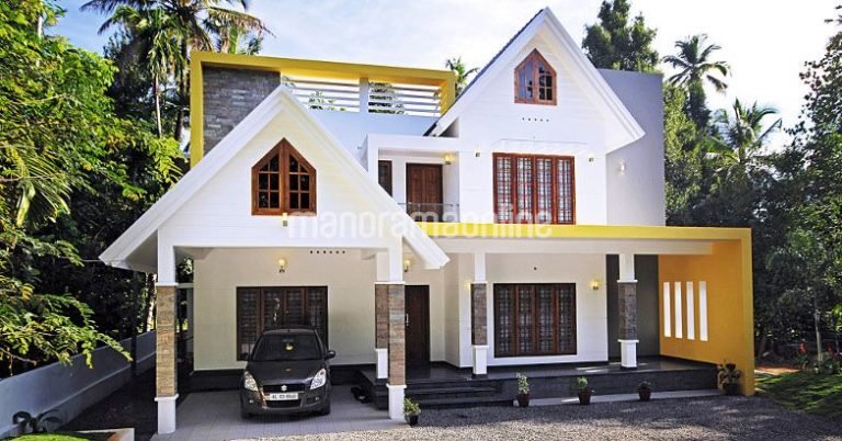 colourful contemporary home design at angamaly.2700 sqft