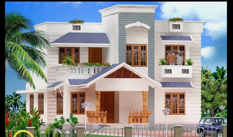 Contemporary Kerala Home Design 3D Elevation With Plan