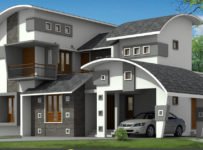 2377 Square Feet Contemporary House Plan and Elevation