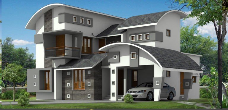 2377 Square Feet Contemporary House Plan and Elevation