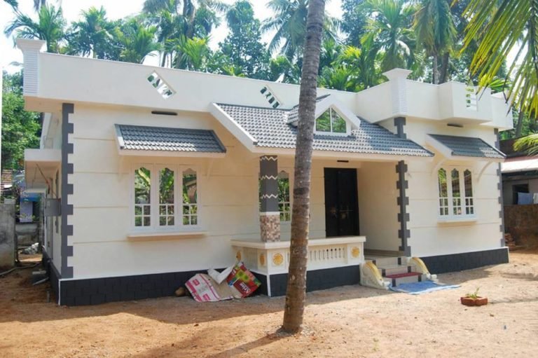 1187 Square Feet 3 Bedroom Low Cost Kerala Style Home Design and Plan