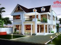 2099 Square Feet 4 Bedroom Double Floor Modern Home Design