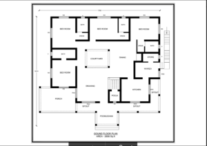 2656 Square Feet 3 Attached Bedroom Single Floor Home Design and Plan