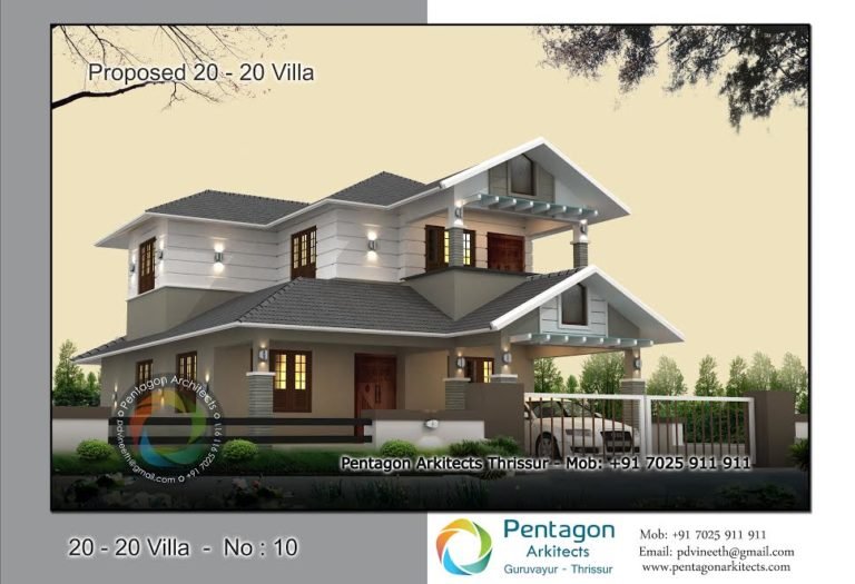 1940 Square Feet 3 Bedroom Double Floor Modern Home Design and Plan