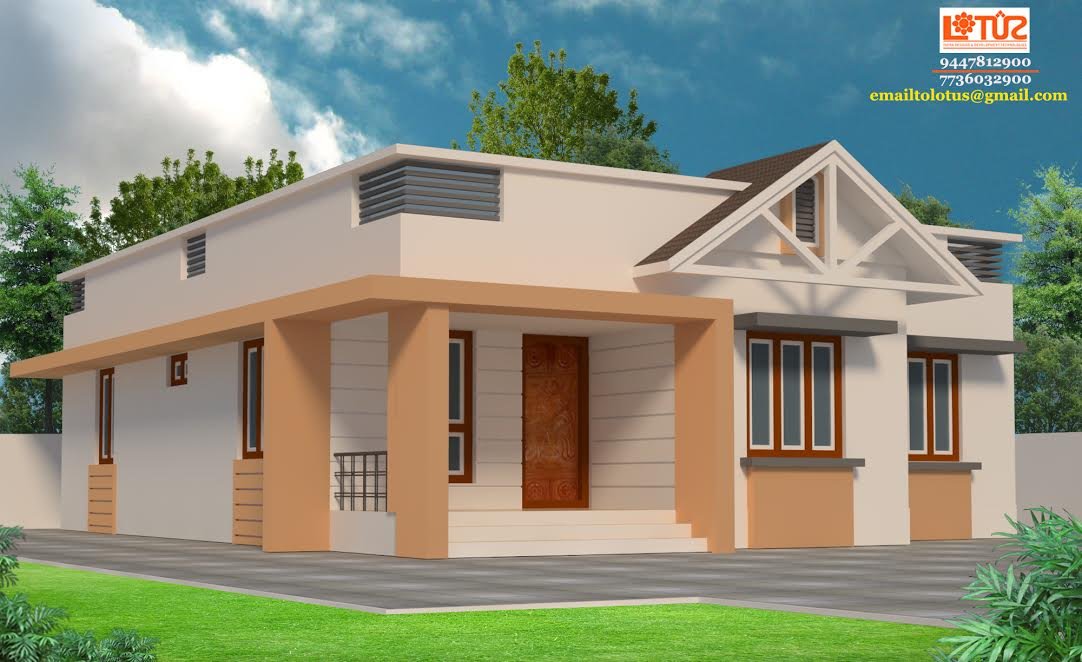 1100 Square Feet 3 Bedroom Single Floor Low Budget Home Design For 17.5 Lacks