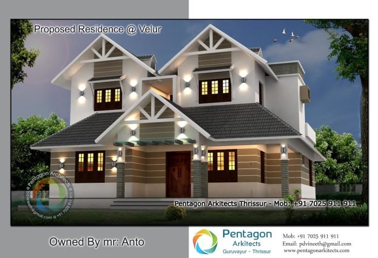 1864 Square Feet 3 Bedroom Modern Double Floor Home Design and Plan