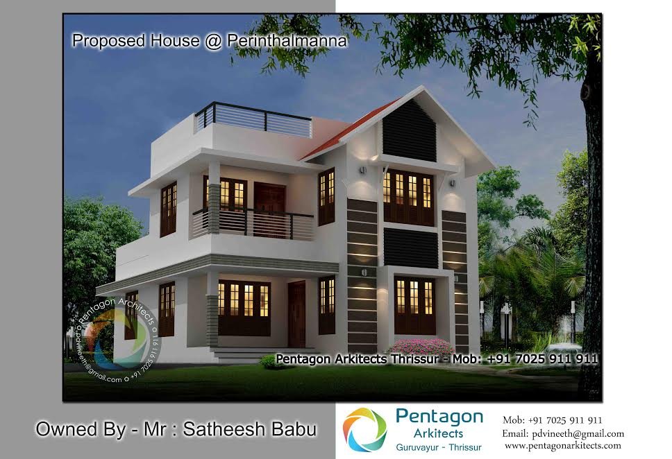 2222 Square Feet 4 Bedroom Double Floor Modern Home Design and Plan