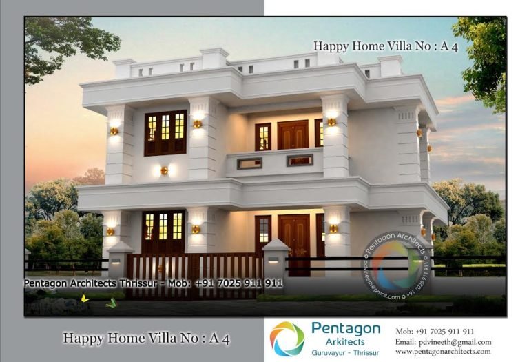 1377 Square Feet 3 Bedroom Contemporary Modern Double Floor Home Design and Plan