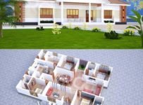 2800 Square Feet 4 Bedroom Single Floor Modern Home Design and 3D Plan