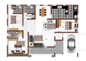 2053 Square Feet 4 Bedroom Fusion Style Traditional Home Plan