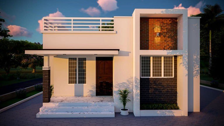Low Cost House free Plan in Kerala – 840 sq ft