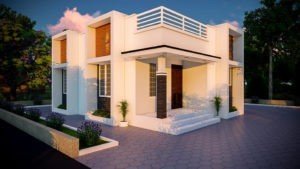 Low Cost House free Plan in Kerala – 840 sq ft