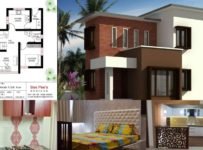 1014 Square Feet 3 Bedroom Contemporary Style Double Floor House and Plan