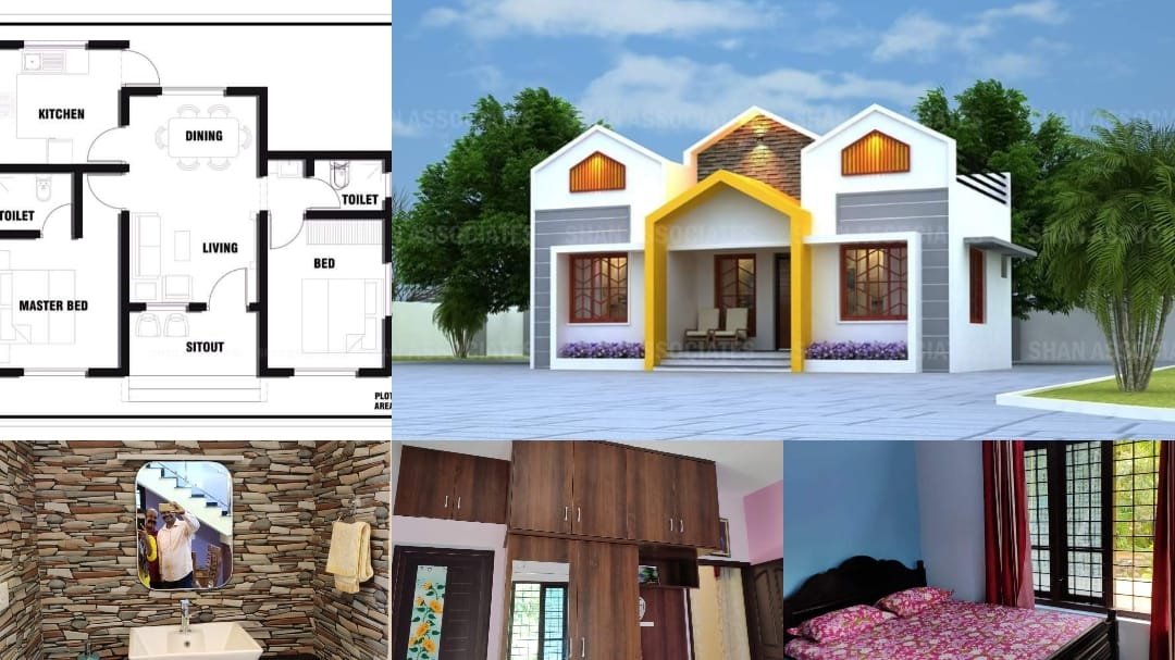 657 Square Feet 2 Bedroom Single Floor Low Budget House and Plan