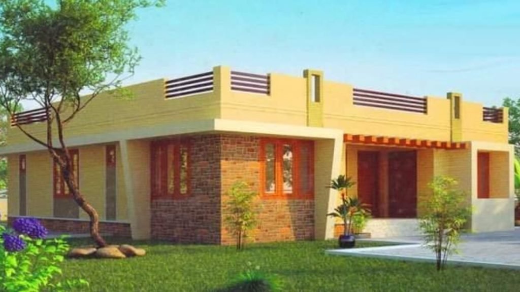 981 Square Feet 3 Bhk Contemporary Style House and Plan