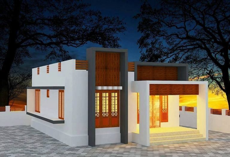 1118 Square Feet 2 Bedroom Single Floor Contemporary Style House and Plan
