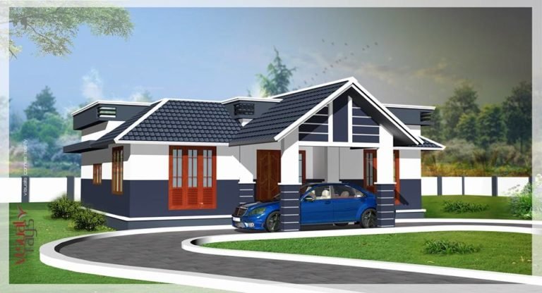 1121 Square Feet 2 Bedroom Traditional Style Single Floor House and Plan