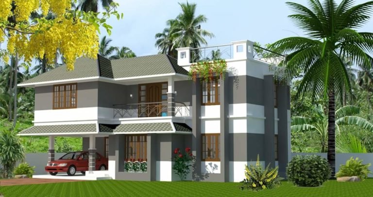 1800 Square Feet 3 Bedroom Beautiful Two Floor House and Plan