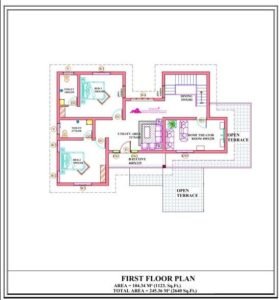 2640 Square Feet 5 Bedroom Colonial Style Two Floor Beautiful House and Plan