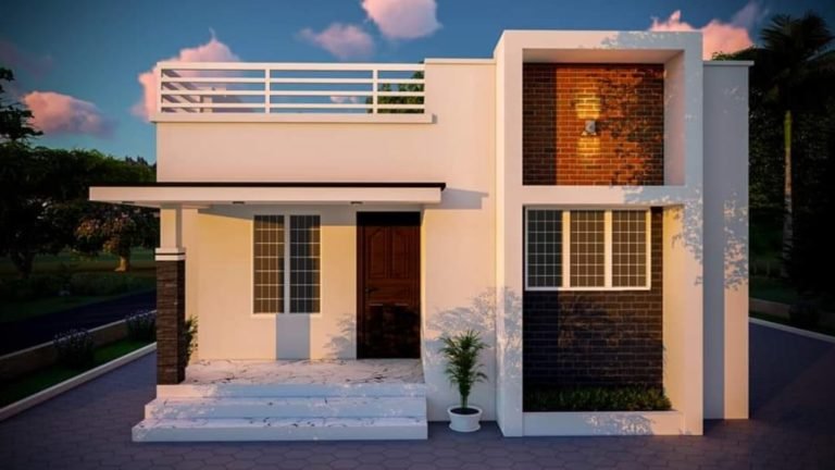 840 Square Feet 2 Bedroom Single Floor Modern House and Plan