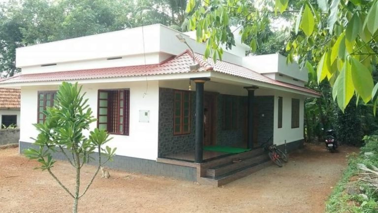 1065 Square Feet 2 Bedroom Single Floor Kerala Style House and Plan