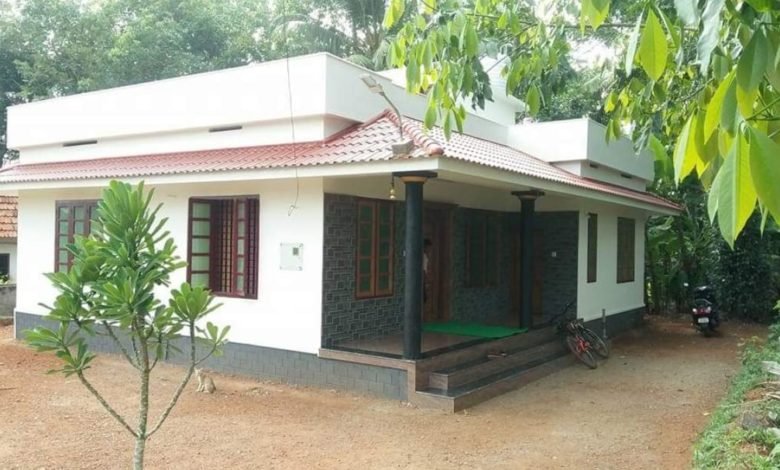 1065 Square Feet 2 Bedroom Single Floor Kerala Style House and Plan