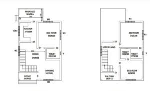 1280 Square Feet 3 Bedroom Modern Double Floor House design and Plan
