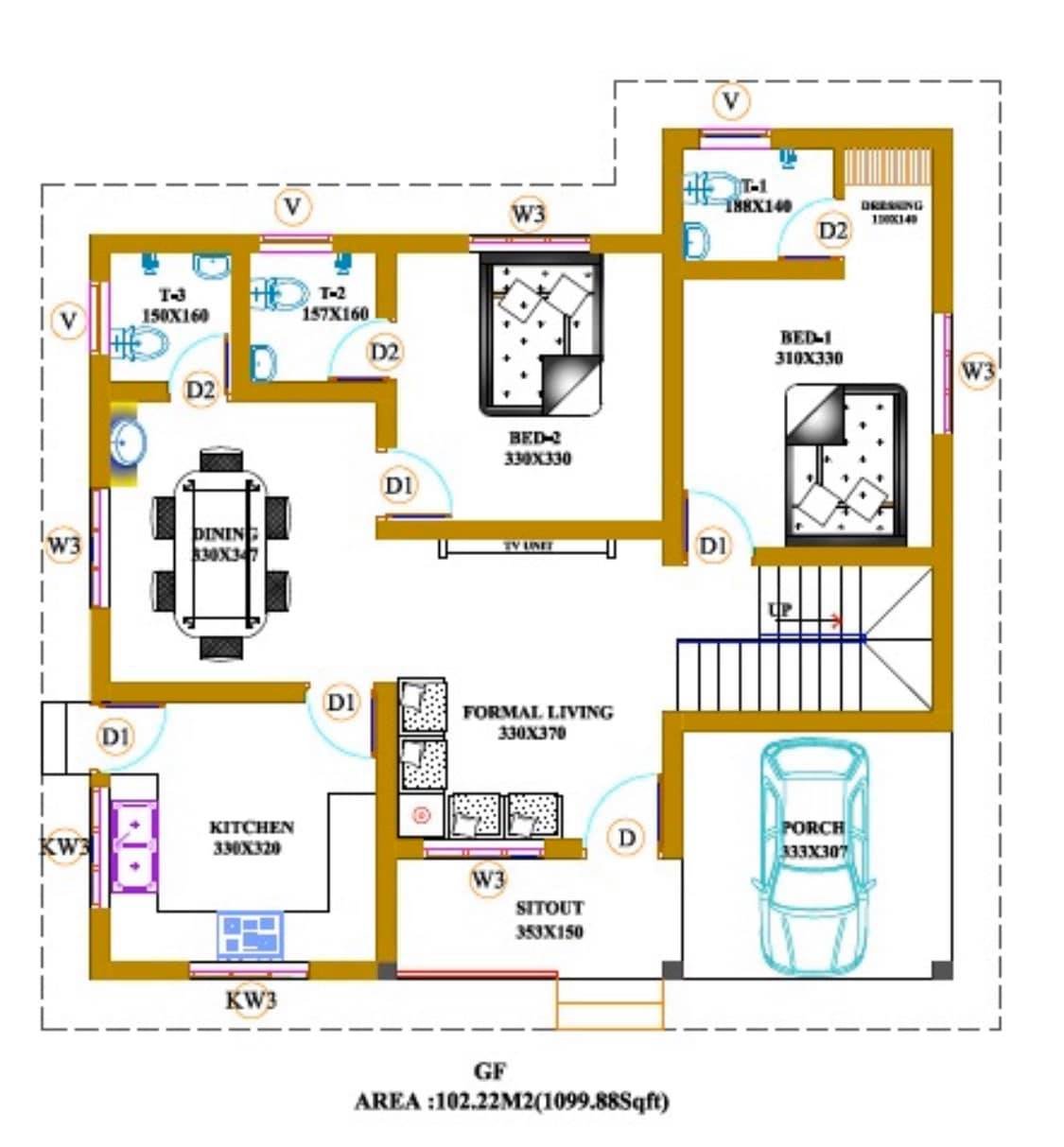 1601 Square Feet 3 Bedroom Contemporary Style House and Plan - Home ...