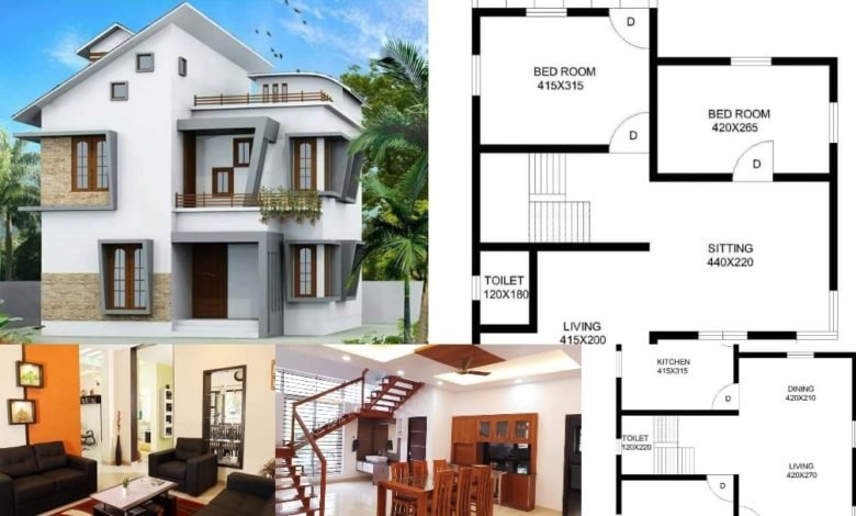 1690 Square Feet 3 BHK Contemporary Style Modern House and Plan