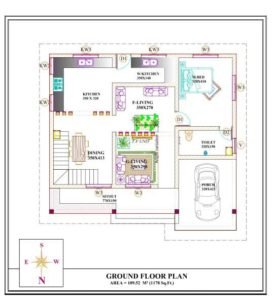 2090 Square Feet 3 Bedroom Traditional Style House Design and Plan