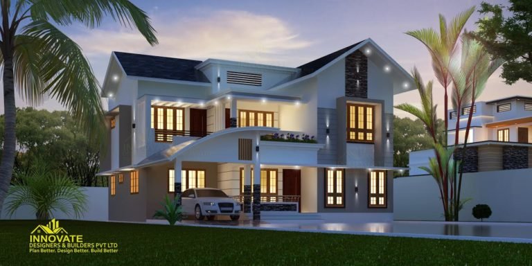 2293 Square Feet 4 Bedroom Colonial Style Double Floor House and Plan