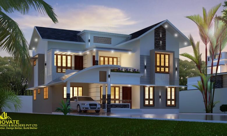 2293 Square Feet 4 Bedroom Colonial Style Double Floor House and Plan