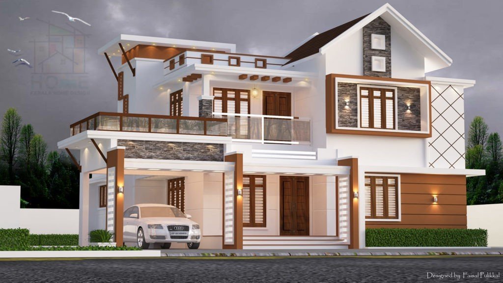 2300 Square Feet 4 Bedroom Contemporary Style Double Floor Modern Home