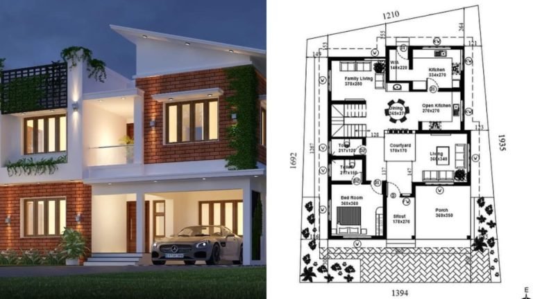 2508 Square Feet 4 Bedroom Fusion Style Double Floor Modern House and Plan