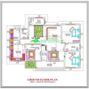 2550 Square Feet 4 Bedroom Colonial Style Two Floor House and Plan