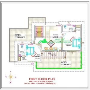 2550 Square Feet 4 Bedroom Colonial Style Two Floor House and Plan