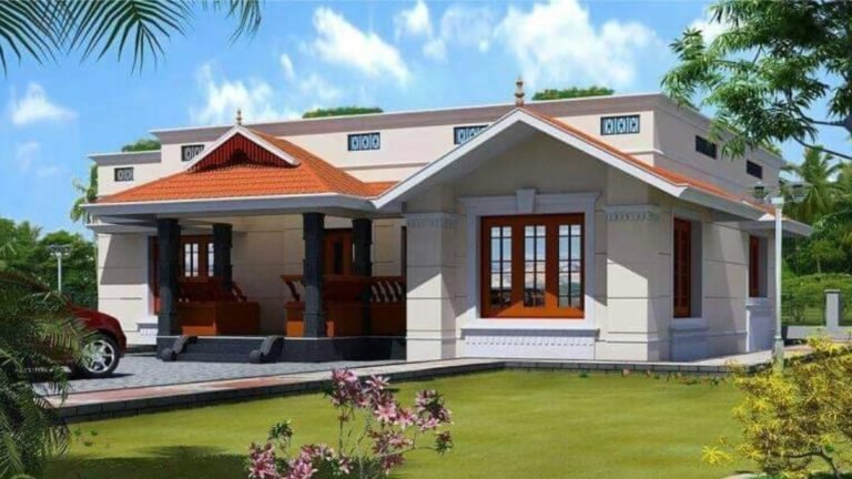 885 Square Feet 2 Bedroom Traditional Style Single Floor House and Plan