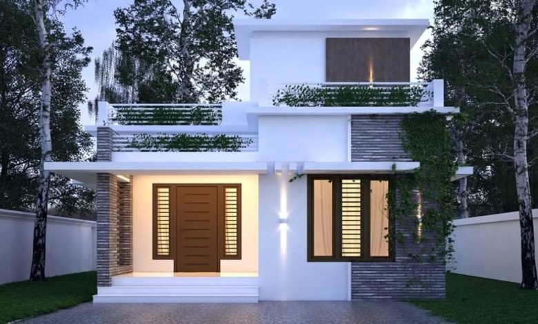 970 Square Feet 2 Bedroom Single Floor Modern House and Plan