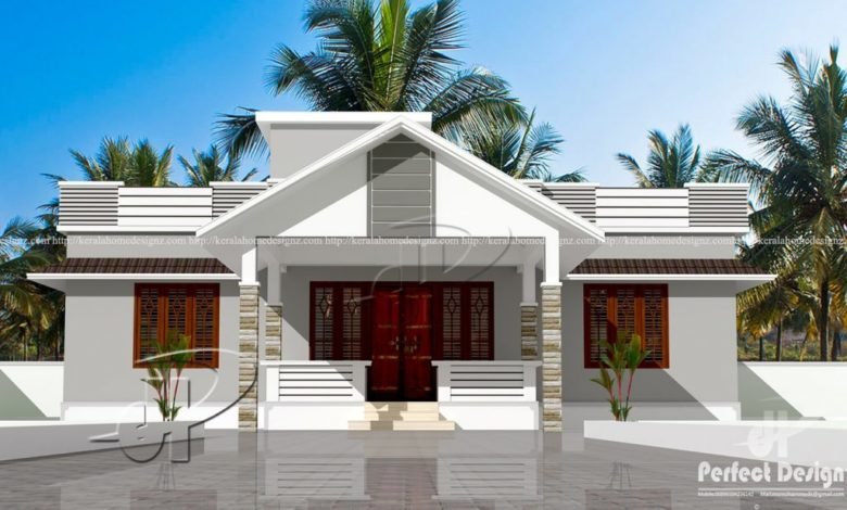 1182 Square Feet 3 Bedroom Traditional Style Single Floor House and Plan