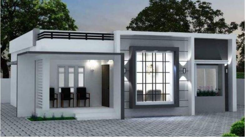 1190 Square Feet 3 Bedroom Modern Single Floor Home and Plan
