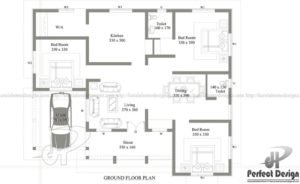 1290 Square Feet 3 Bedroom Single Floor Modern Beautiful House and Plan