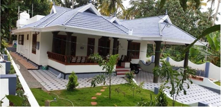 1290 Square Feet 3 Bedroom Traditional Style Single Floor House and Plan
