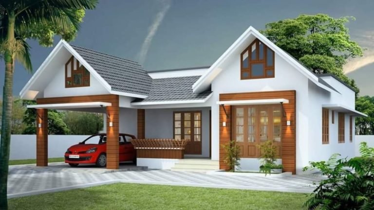 1350 Square Feet 3 Bedroom Single Floor Kerala Style House and Plan